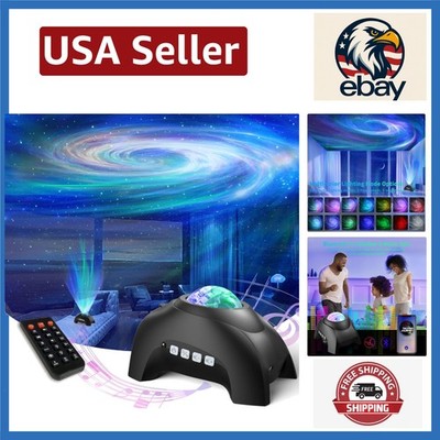 3-in-1 Galaxy & Star Projector Night Light with Bluetooth Speaker & White Noise