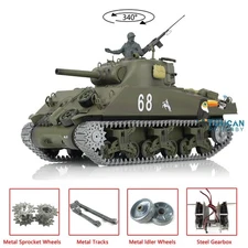 FLASH DEAL Henglong 1/16 7.0 M4A3 Sherman IR BB RTR RC Tank 3898 Metal Tracks