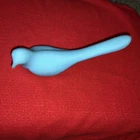 Fenton Vintage Blue Satin Matte Glass Happiness Bird Figurine