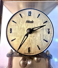 VTG Kundo German Desk/ Table/Mantel Clock~Kieninger&Obergfell Brass Gold Tones