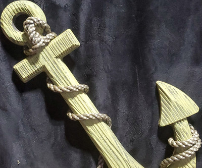 Nautical Decorative Anchor w/Rope Wall Hanging Decor