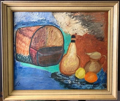 ''Bread & Fruit'' original painting signed Mockler '59