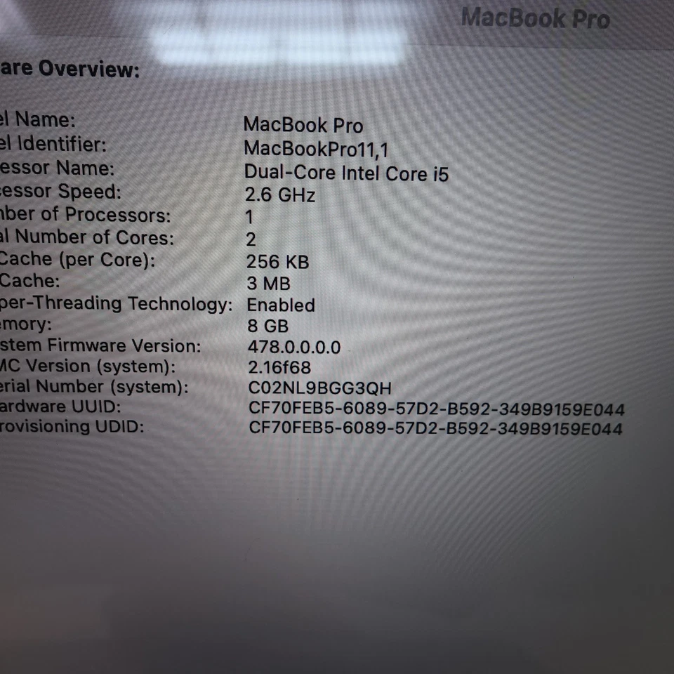 Apple MacBook Pro A1502 Silver i5-4278U 8GB 256GB SSD 13" Working Speaker Fault - Image 2 of 4