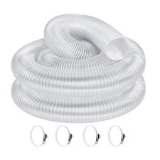 2 1/2" x 10' Heavy PVC Dust Collection Hose,Flexible Clear Debris and Fume Co...