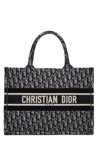 Christian Dior Navy Oblique Canvas Book Tote Medium - WGACA