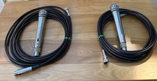 Two Vintage Turner 500 Dynamic Cardioid Microphones with Cables
