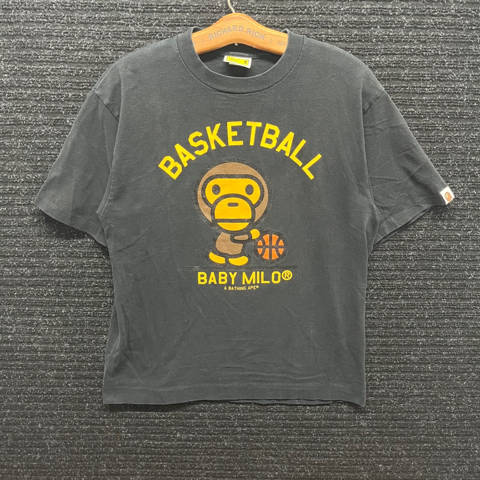 A Bathing Ape Baby Milo Basketball T-Shirt LA Kobe 24 Black Mens M Japan