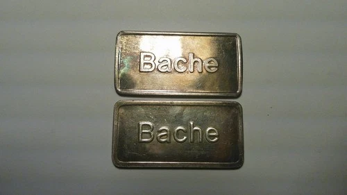 1981 PAIR each 1 oz. t 999 Fine Silver BACHE bars - Pioneer Mint- Toned - Scarce