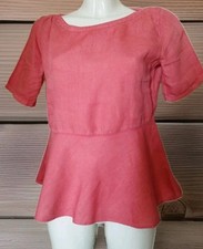 ELEMENTE CLEMENTE  Kurzarm Leinen Bluse orange Gr. 1 (DE 38/40)  🧡 