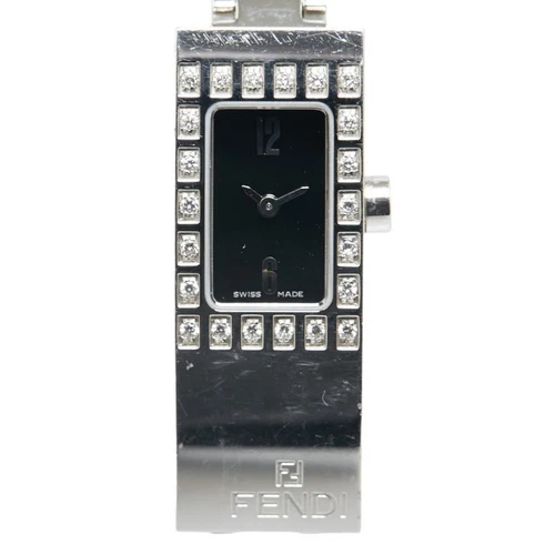 Orologio FENDI Lunetta Diamante 3300L Quarzo Quadrante Nero Acciaio Inox... GZl12w12