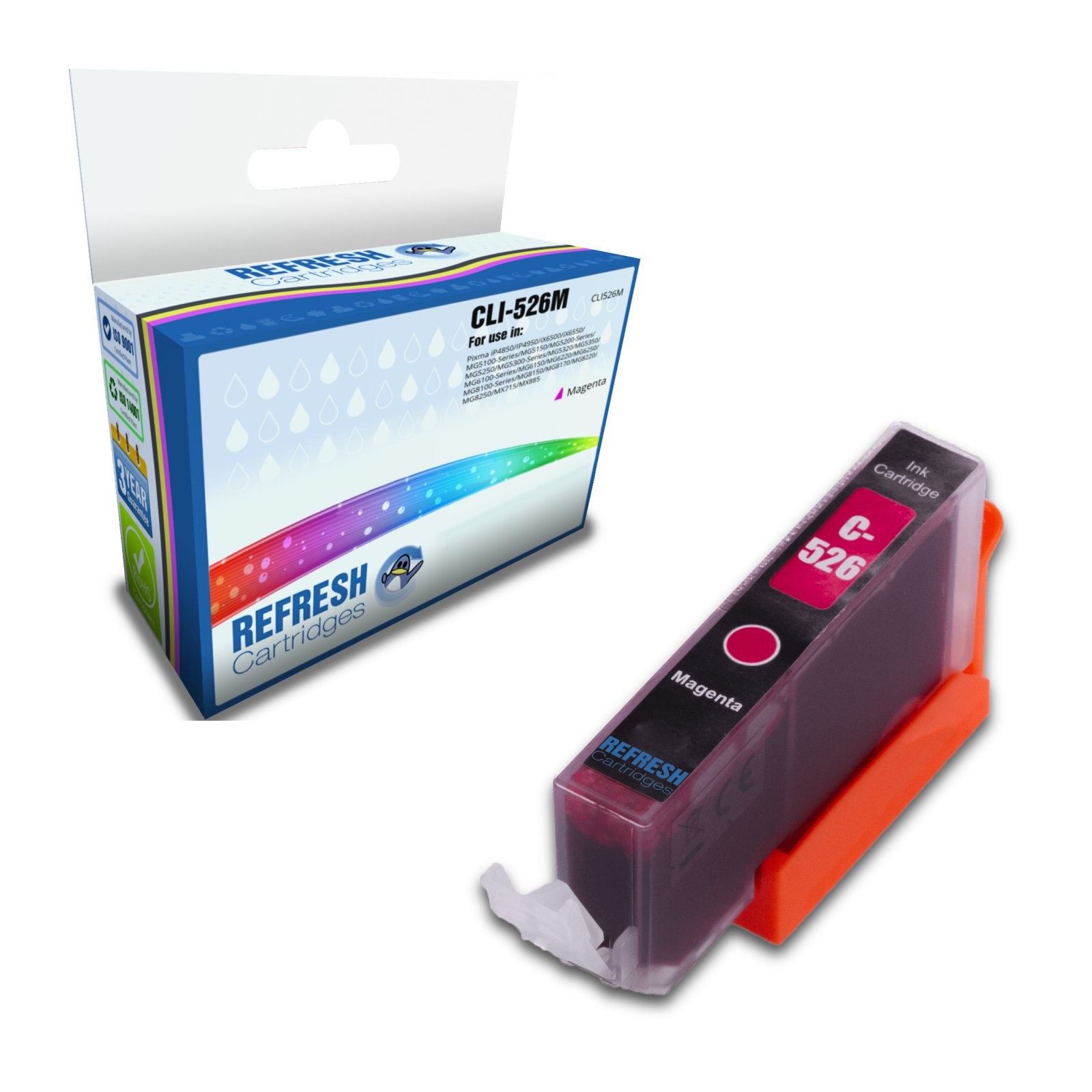 Refresh Cartridges Magenta CLI-526M Ink Compatible With Canon Printers