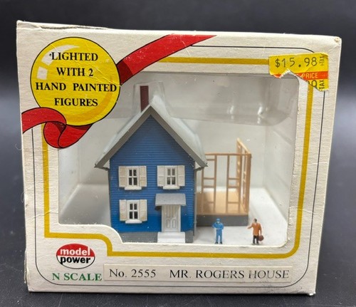 Modelo Power Escala N Nº 2555 Casa Mr. Rogers Nuevo en Caja Nuevo Con 2 Figuras Pintadas a Mano | Zustand: New