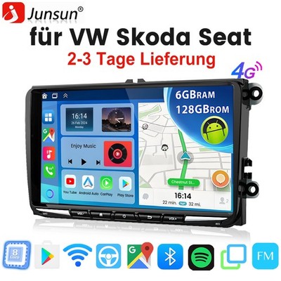 DAB+ 128GB Android 15 Carplay Autoradio GPS Für VW GOLF 5 6 Touran Passat Tiguan