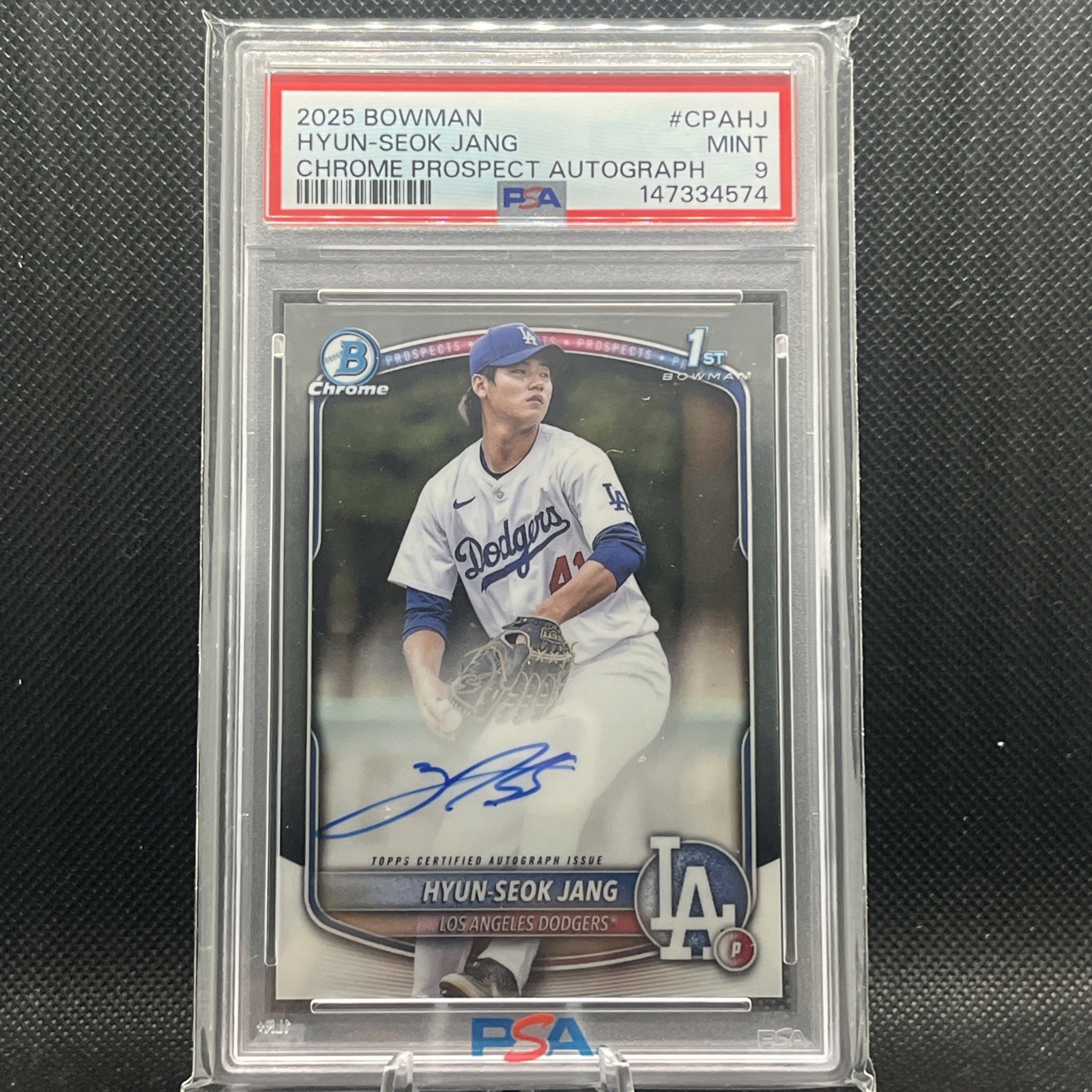 2025 Bowman - Chrome Prospect Autographs Hyun-Seok Jang #CPA-HJ (AU, RC) PSA 9
