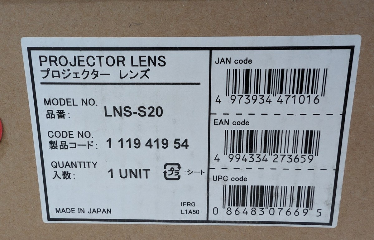 New In Box! Christie Sanyo LNS-S20 Standard Zoom Focus Motorized