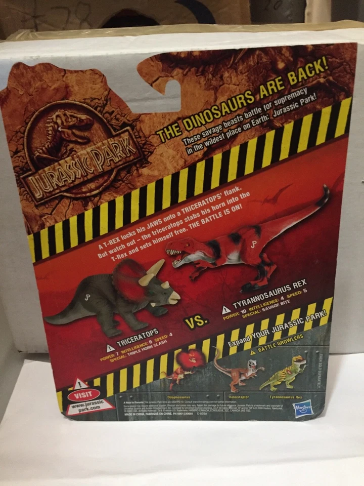 Jurassic Park Dino Battlers 2009 Toys R Us Triceratops & Tyrannosaurus Rex! NUEVO Foto 2 de 2