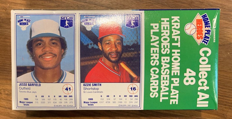 1987 Kraft Home Plate Heroes Baseball - Ozzie Smith - Jesse Barfield - New Box