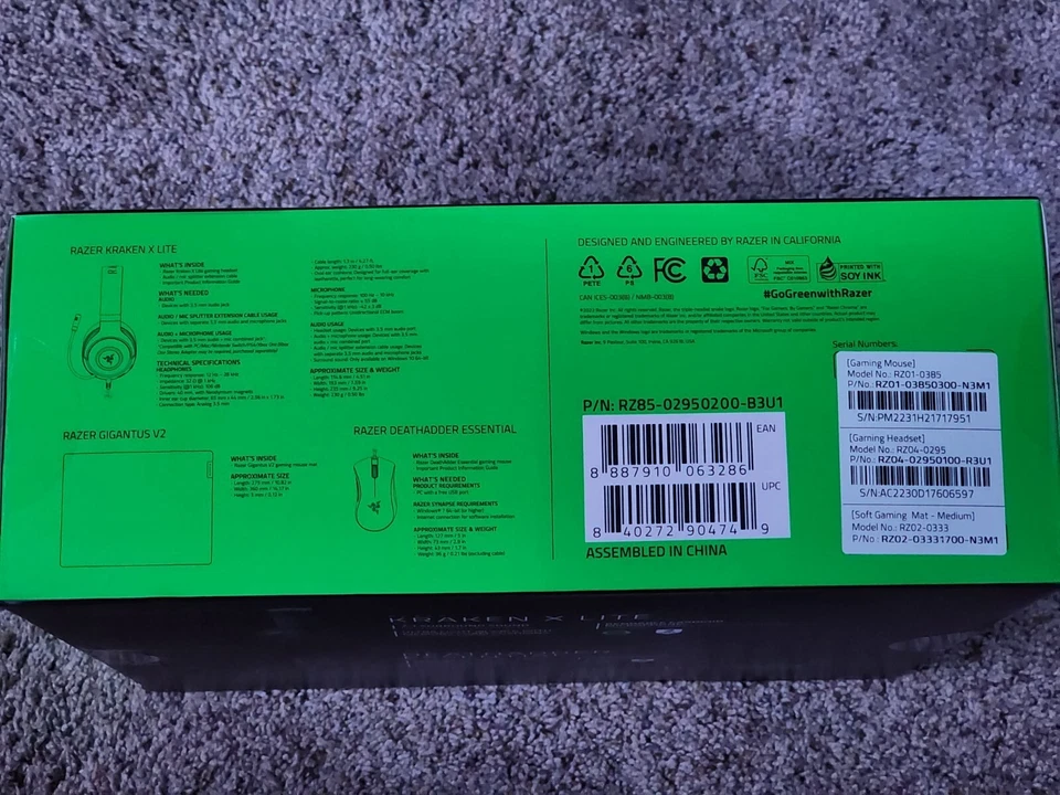 Razer Next Level Bundle - Kraken X Lite Gigantus Gaming Mat & Deathadder Mouse - Image 4 of 4