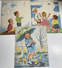 Lot Of 3 Vintage Children  s Nursery Room Prints From 1947 12  X 9 3/4  