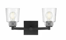 Park Harbor PHVL3172MB Laurelgrove 2-Light 17" Bathroom Vanity Light,Matte Black