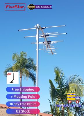 #ad #ad Super Strong Yagi Outdoor TV Antenna 200 Mile Reception Attic Roof $38.54