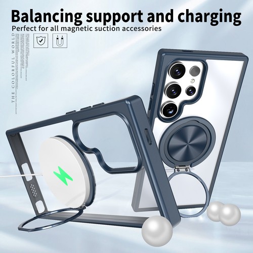 Magnetic Case For Samsung S24 Ultra S23 Plus S22 S21 Shockproof Ring Stand Cover - Picture 3 of 17