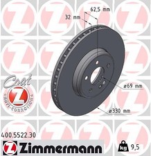 ZIMMERMANN 2x Bremsscheiben vorne bel&uuml;ftet beschichtet f&uuml;r Mercedes S213 W213