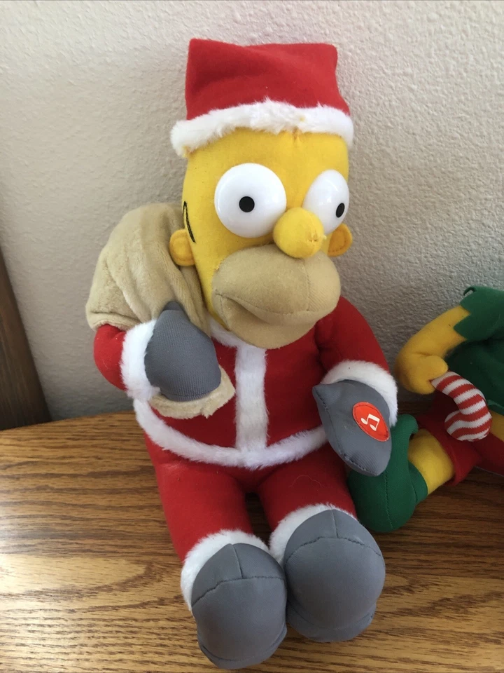 Lote de Navidad de Los Simpson. Bart y Homero. Ambos funcionan. Bart habla, no se mueve Foto 2 de 4