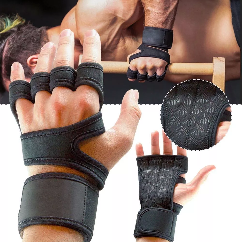 Weightlifting Gloves Fitness Body Building Gym Hand Wrist Palm Protector  Gloves
