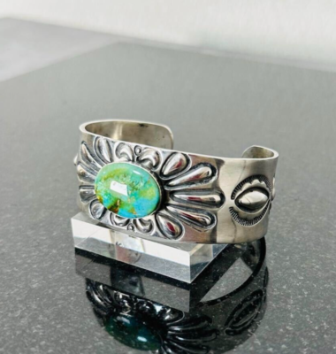 Double RL RRL Ralph Lauren Silver Bangle Bracelet Turquoise Rare