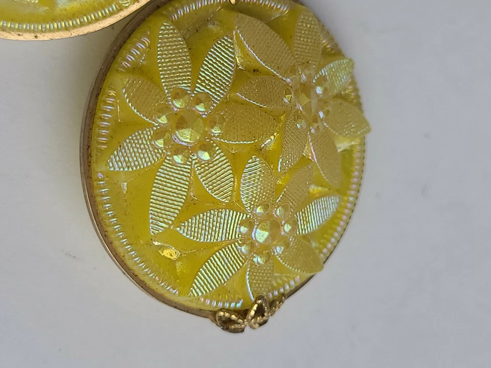 Irridescent黄色模制玻璃发夹女式复古 — 第 3/4 张图片