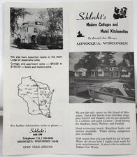 Schlecht's Modern Cottages Brochure. On Lake Minocqua. Minocqua, Wisconsin