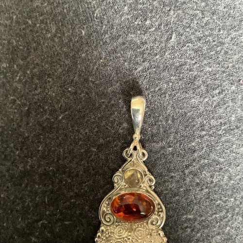 sajen sterling silver amber with face retired - Picture 2 of 4
