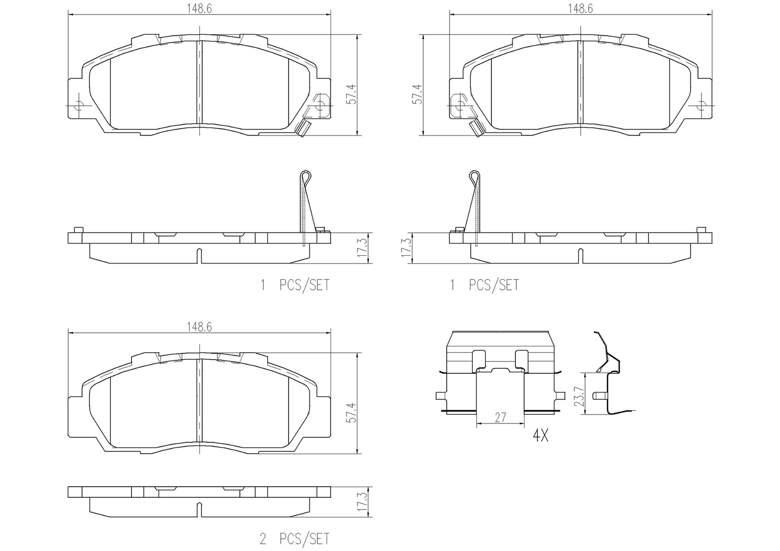 Brembo P28026N Ceramic Front Disc Brake Pad Set for 1991-2005 Acura NSX