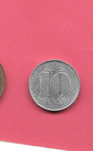 EAST GERMANY DDR KM10 1979 A XF-SUPER FINE-NICE OLD ALUMINUM 1O PFENNIG COIN