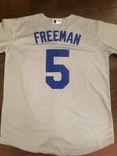 Freddie Freeman Adult Grey Dodgers Jersey Size Medium 
