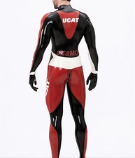 Latex Pure Rubber Gummi Racing Catsuit Bodysuit Jumpsuit Front Zip 0.4mm S-XXL