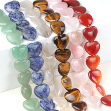 10/12/14/16/ 20mm Natural Heart Shape Agates Quartz Gemstones Loose Spacer Beads