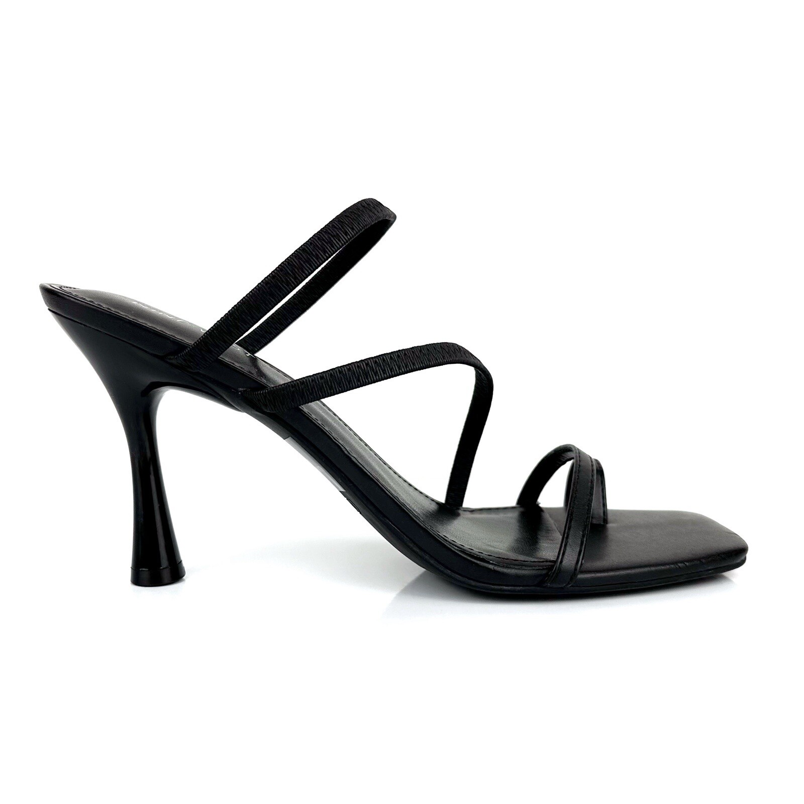 Nine West Womens Fasta 3 Strappy Slip On Sandals Black Size 9