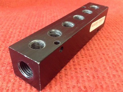 1/4 X 1/8 Female Bspp 6-Outlet Aluminum Anodized 6 Position Fixed Length Valve Manifold 1/4 X 1/8 Female Bspp 6-Outlet Aluminum Anodized 6 Position Fixed Length Valve Manifold