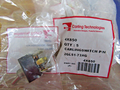   5) NEW CARLING TECHNOLOGIES 2GL51-73XG TOGGLE SWITCH 2 POSITION 4X850 BAG 5