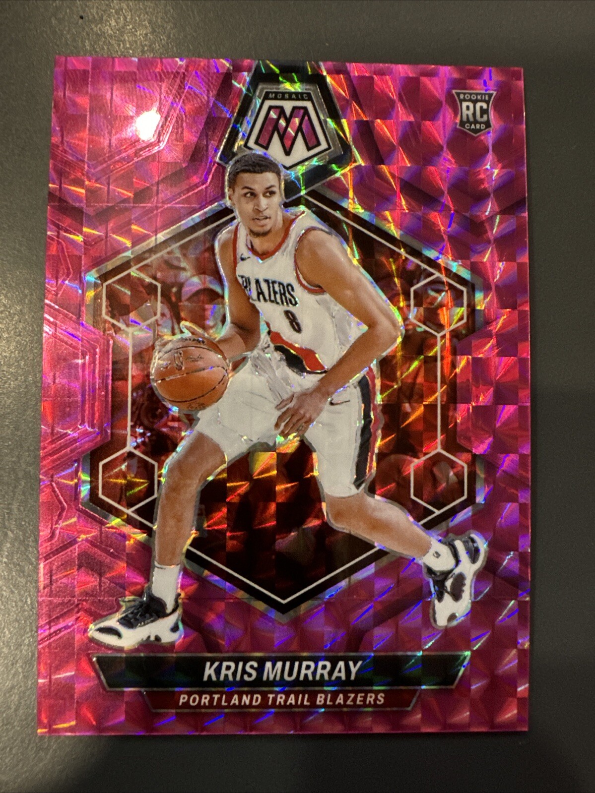 2023-24 Panini Mosaic Mosaic Pink #207 Kris Murray /149 Trailblazers RC