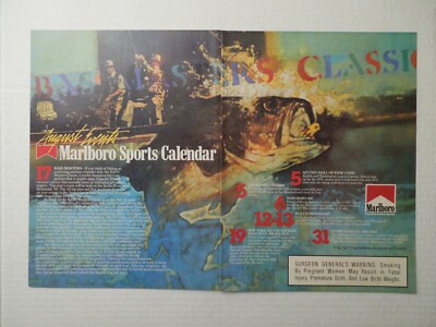 1989 MARLBORO Sports Calendar 4-Page Magazine Ad - BASS MASTERS CLASSIC