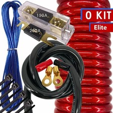 NEW X-Brand 0 Gauge Amp Kit Amplifier Install Wiring HOT 0 Ga Wire RED - 6000W