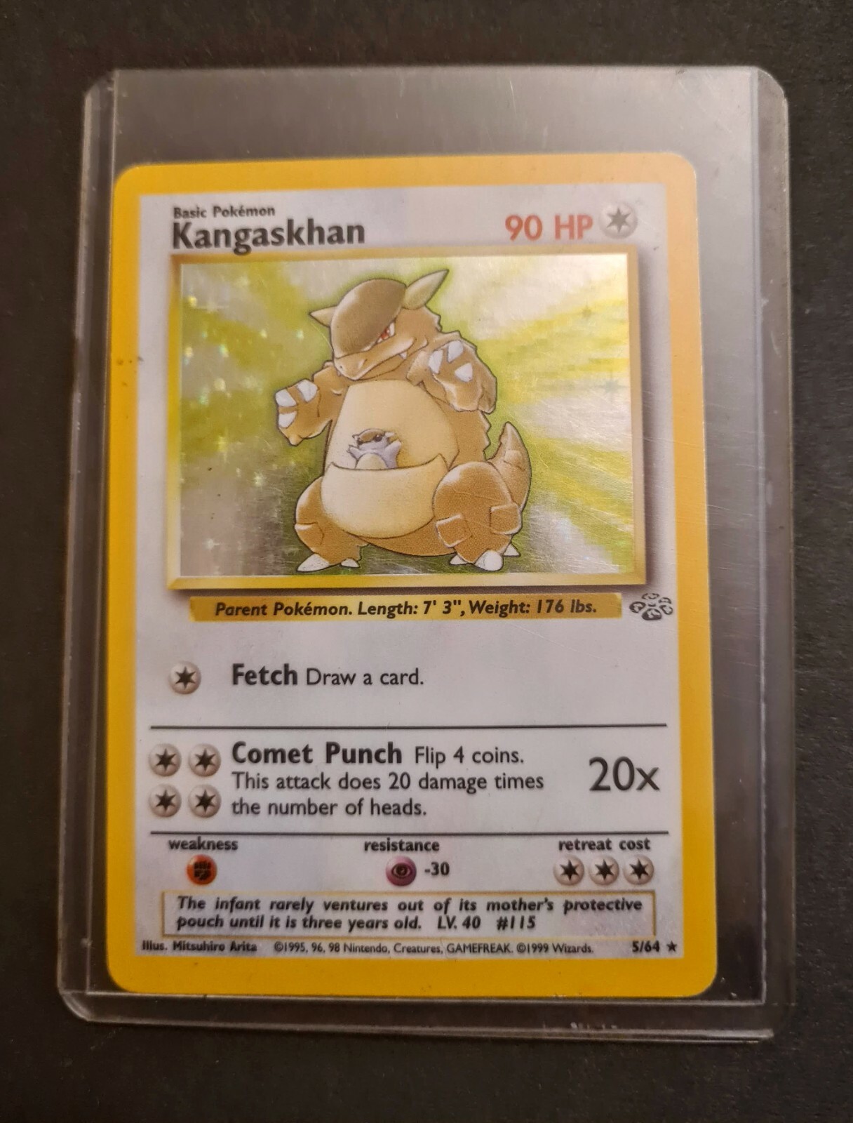 1st Edition Pokemon Card Holo Kangaskhan 1999 #5/64