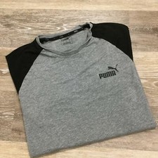 PUMA Crew Neck Short Sleeve Gray  Black T-Shirt Men's Size Medium