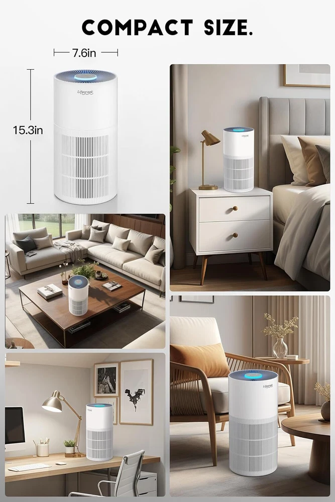 Air Purifier with CADR 140 m³/h - Smart Home for Large White