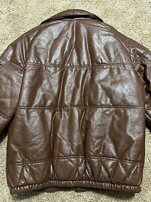 Vintage Leather Jacket Schott NYC Sportswear Puffer Bomber Vintage Leather Jacket Schott NYC Sportswear Puffer Bomber