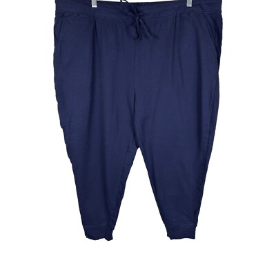 Studio Park x Leah Williams Petite French Terry Joggers Pants Navy 2XP Size