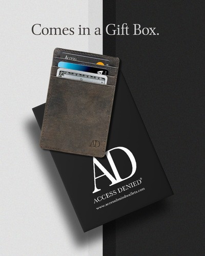 Schmaler Kartenhalter aus echtem Leder für Männer - minimalistische Geldbörsen für Herren RFID-Sperre - Bild 83 von 91